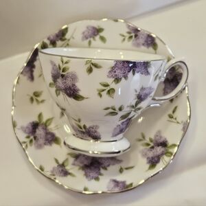 Royal Albert, "Lilac Lane Platinum" Cup and Saucer.